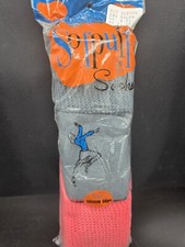 2 Pair Vintage Sofpuff Ankle Crew Socks Vacuum Grip Gray Pink Sz 9-11 USA
