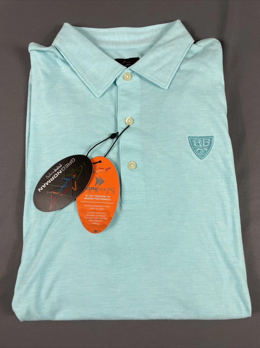 Greg Norman Golf Shirt Polo Foreward Series Chest Logo Large Blue