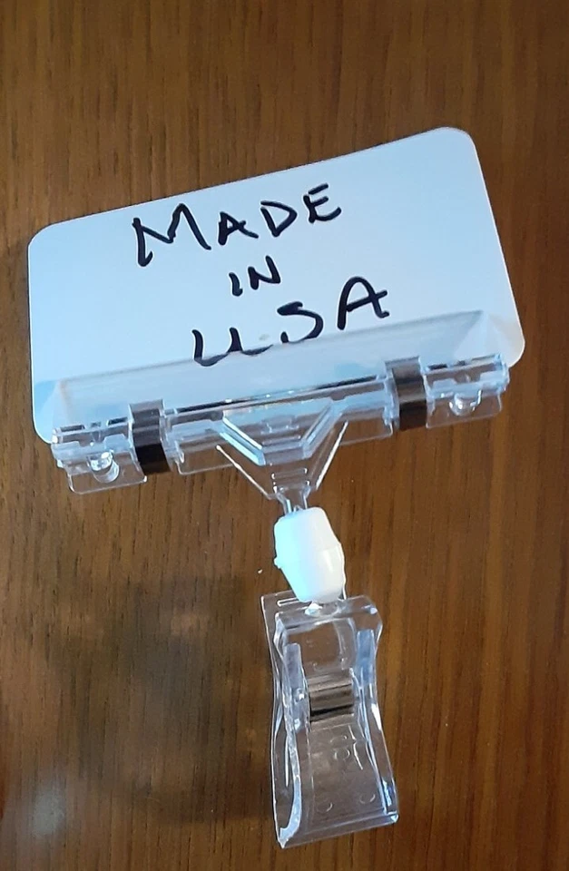 16 Pack Plastic Merchandise Sign Rotatable Pop Clip Stand Display Clip Holder - Image 2 of 4