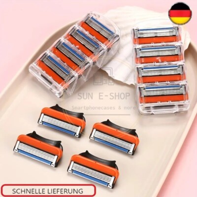 Ersatzklingen kompatibel mit Gillette Fusion 5 & ProGlide   Edelstahl Rasierklin