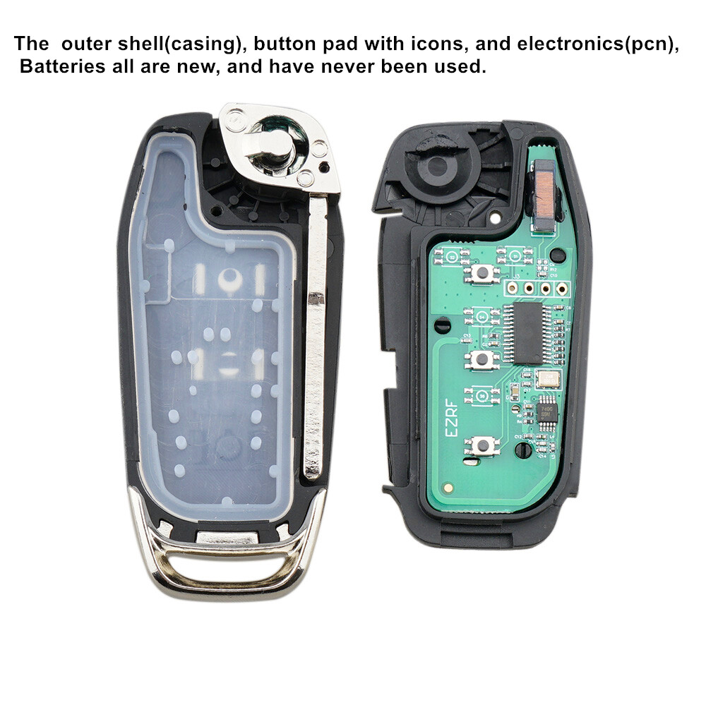 OEM Electronic Flip Key Fob For 2015-2022 Ford F-Series - 3 Button Remote (Lock/Unlock/Panic)