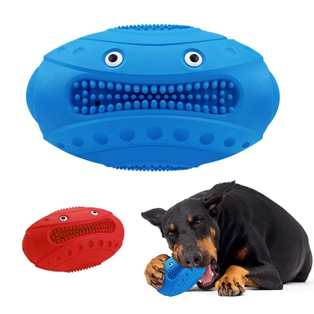 Point Massage Squeak Chew Toy Tooth Cleaning Soft Rubber Dog Toothbrush