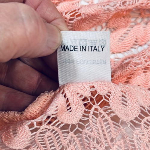 MELISSA ODABASH Pagliaccetto Copricostume da Spiaggia Pizzo Donna Piccolo Pesca Trasparente Italia Estate - Foto 10 di 16