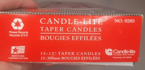 12 Vintage Candle-Lite 12” Taper Red Candles Christmas Holiday Decor Dinner USA  image 4