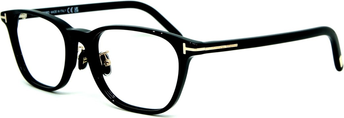 Tom Ford TF5860-D-B 001 Semi Round Black Plastic Eyeglasses