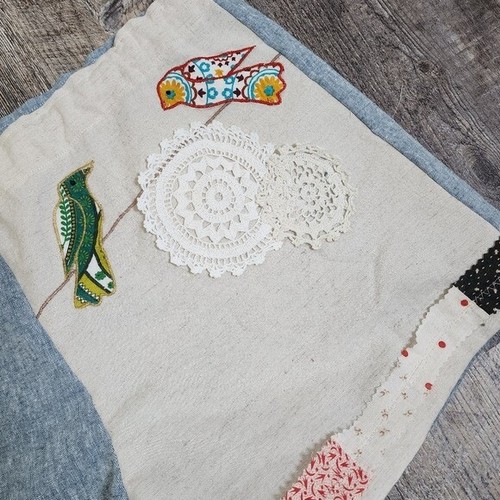 One of a kind Magnolia upcycled Shorts Vintage Linens Lace, Doilies, Quilt OS - Picture 6 of 9