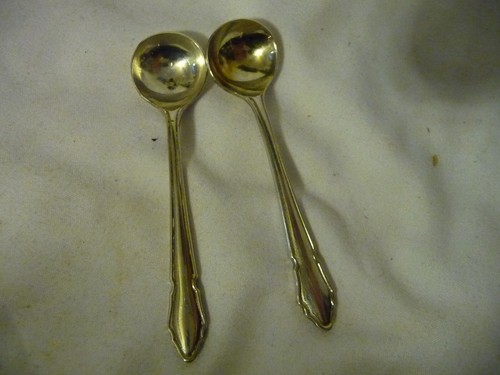 Antike Sterlingsilber & geschliffenes Glas Salzschale mit 2 kleinen Sheffield EPNS Löffeln - Bild 5 von 8