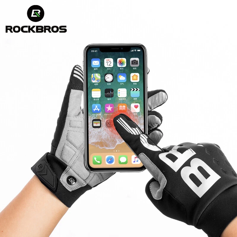 ROCKBROS Winter Full Finger Cycling Sporting Gloves SBR Touchscreen Warm Gloves - Image 4 of 4