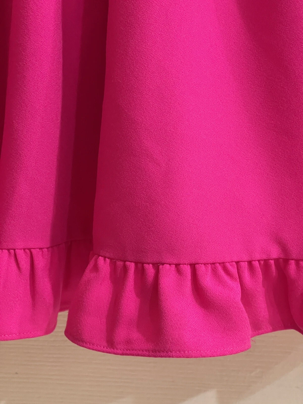 Mini abito rosa neon Kate Spade Ruffle Fit & Flare taglia 4 festa ballo