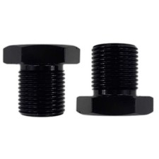 Two 2 Black Aluminum Oil Filter With 12-28 To 34-16 Threading