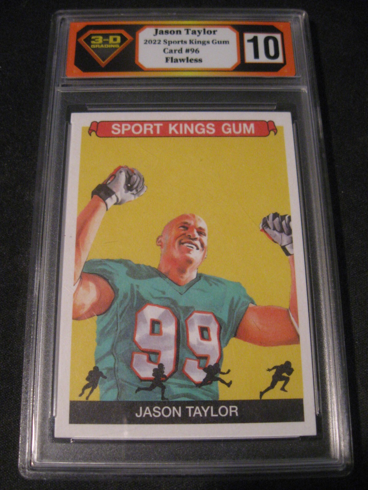 JASON TAYLOR 2022 SPORT KINGS GUM Vol. 3 96 3D GRADING FLAWLESS 10