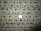 3693. 6 Pcs. Vtg. Houses & Cars Print Silky Rayon? Craft Fabric-3-7/8 yds. total