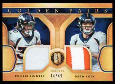 2020 Gold Standard DREW LOCK / PHILLIP LINDSAY Golden Pairs 2 Patch SP 44/49 