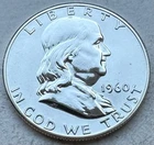 1960 Proof Franklin Half Dollar 90% Silver-INV#8447