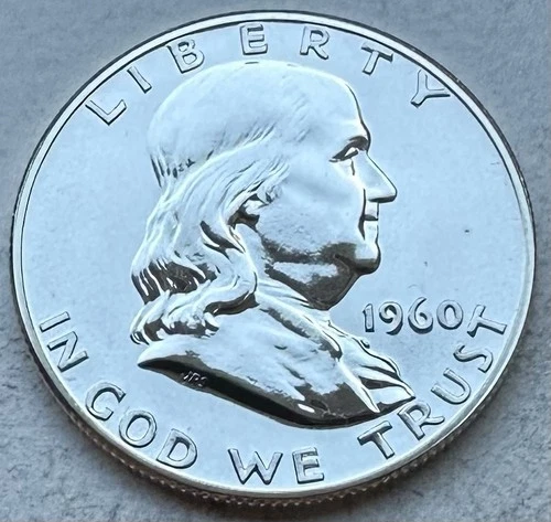 1960 Proof Franklin Half Dollar 90% Silver-INV#8447