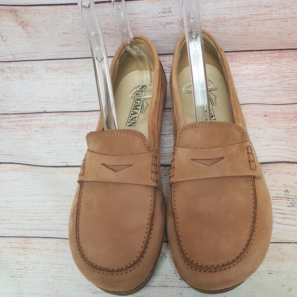 Zapatos mocasines Victoria Penny de cuero nobuck tostado talla 8,5 Stegmann para mujer Foto 2 de 4