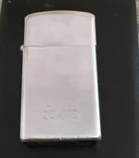 Vtg Zippo Slimline Lighter And Insert High Polish 1973  New Flint “LOVE DIANE”