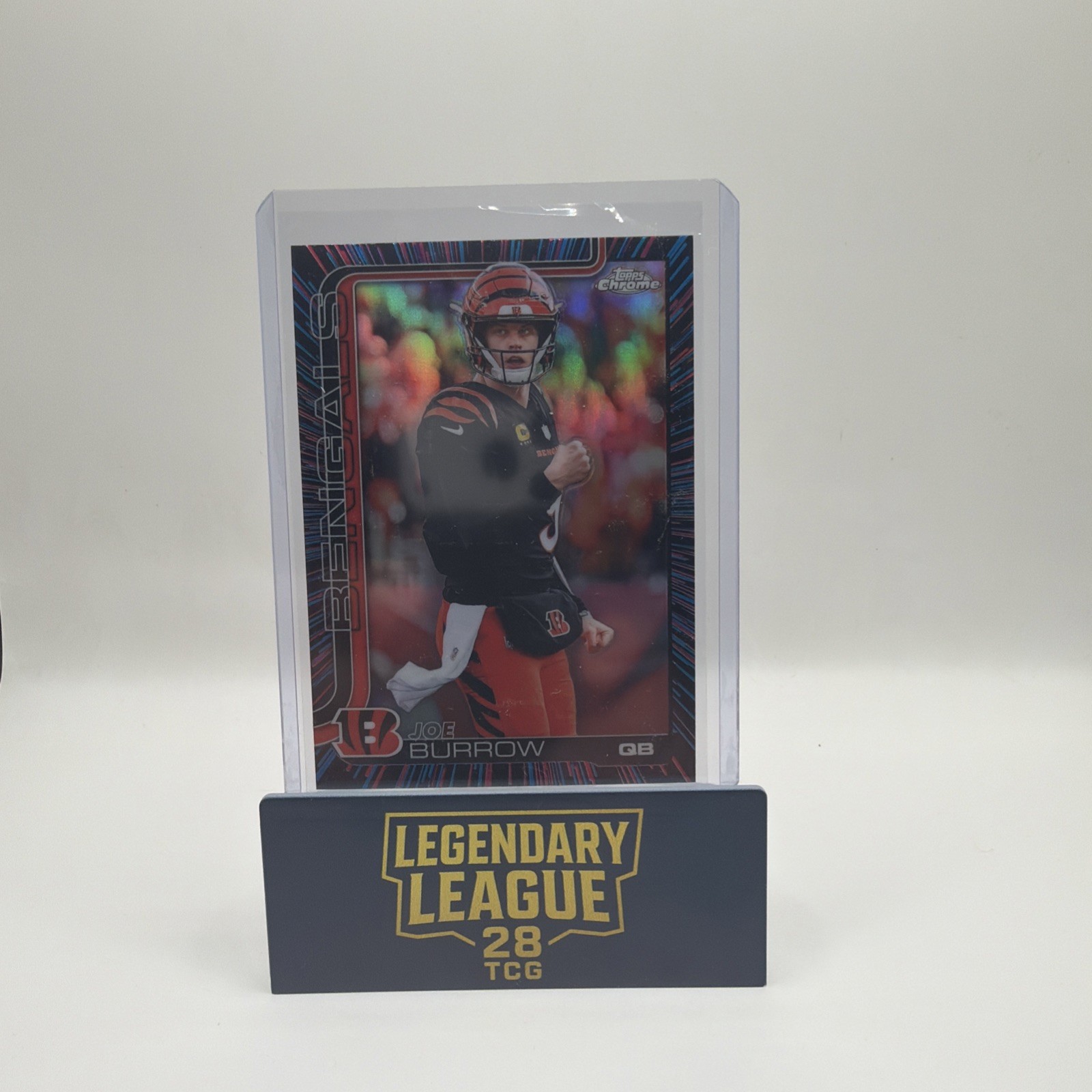 2025 Topps Chrome Football Joe Burrow Neon Pulse Refractor SSP Bengals NFL
