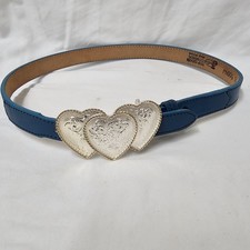 Youth Girl Waist Size 26 Justin Belt With Triple Heart Buckle. T-172 H