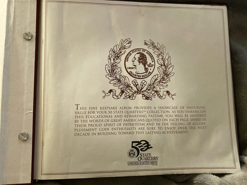 1999 - 2008 US Mint State Quarters Collection P & D Set 100 Coins Hallmark Album - Image 2 of 4