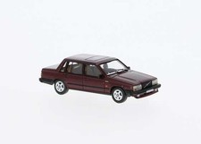 Brekina Automodelle PCX870663 HO Assembled Metallic Red 1984 Volvo 740 Sedan Car