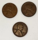 1939-P D S Lincoln Wheat Cent Penny-3 Coins