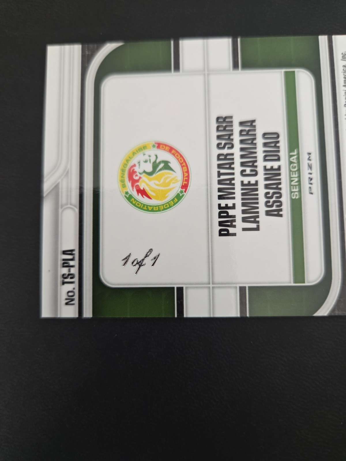 2026 Prizm World Cup Matar Sarr Lamine Camara Diao Trio Auto Black 1/1 Senegal  view 3
