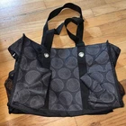 thirty one zip top organizing utility tote In Black With White Dots