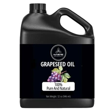 Grapeseed Oil 32Oz | 100% Pure Cold-Pressed & Lightweight Carrier Oil | Non-Grea