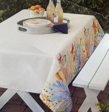 Better Homes  Gardens Tablecloth Indoor Outdoor Rectangle Sealife 52x70 Beachy
