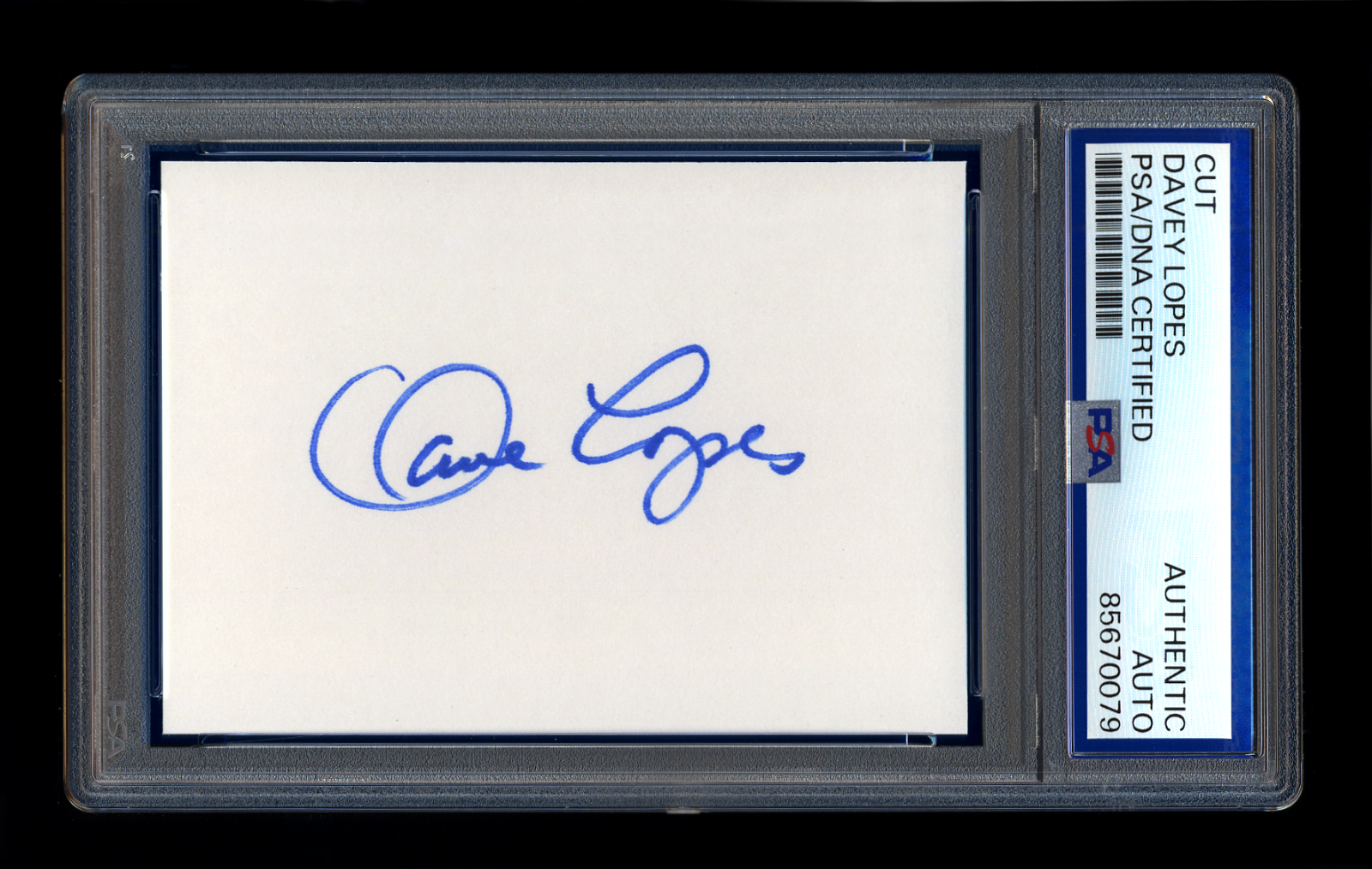 Davey Lopes Autographed Signed Los Angeles Dodgers MINT CUT PSA/DNA 1981 WSC 