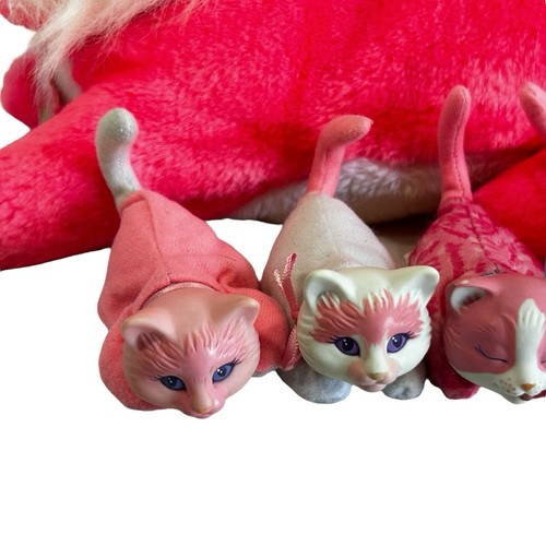 Kitty Surprise Hot Pink 12 Zoll Plüschtier Stofftier 4 Baby Kätzchen Vintage Hasbro - Bild 2 von 8