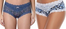 New 2 Pairs Maidenform Blue Floral Hipster Luxurious Lace Panties Size 2XL 9 NWT