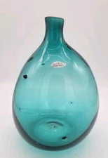 Blenko Very HTF Cased Aqua 5912 Sputnike Decanter - One Year Design, No Stopper 