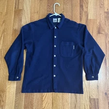 Vintage Quicksilver Silver Edition Button Up  Fleece Shirt Jacket Navy • Large