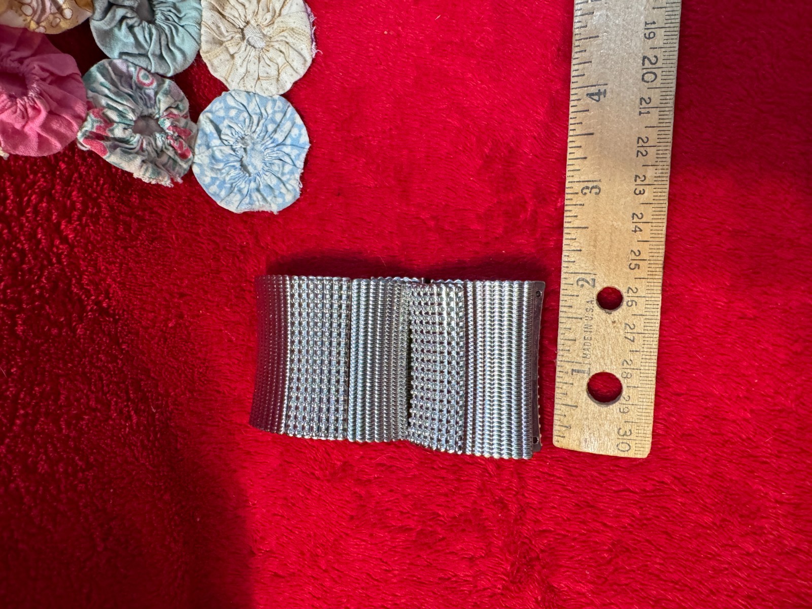 Silvertone Stretch Statement Piece Bracelet Textu… - image 4