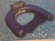 SWIMLINE ORIGINAL Fabric Covered U-Seat Inflatable Pool Lounger  with Cup Holder