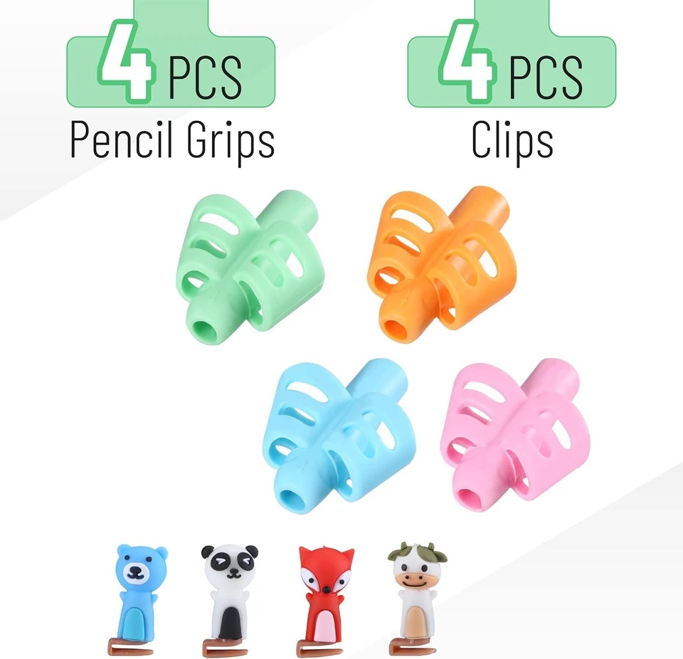 Ручки для карандашей для детского почерка, упаковка 4 шт. с 4 зажимами, ручки для карандашей, ручка для карандашей - Изображение 2 из 4