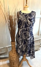 MELA LONDON NAVY/WHITE HIGH LOW BOHO SUMMER DRESS WITH TAGS SIZE 16