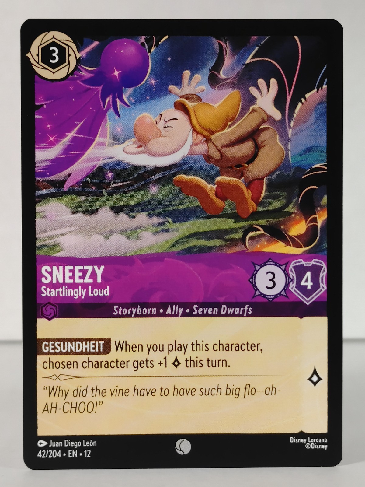 Sneezy - Startlingly Loud - Wilds Unknown #42 - LORCANA - NM - singles