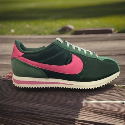 New Women's Size 8.5 Nike Cortez Green Pink Fir IF1764-300