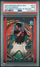 2024 Bowman Mega Box Chrome Prospect Power-Up Bryce Eldridge #PP19 Red Ref PSA 9