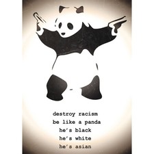 Destroy Racism Panda - Banksy Poster Kleinformat Plakat 39,5 x 55 cm
