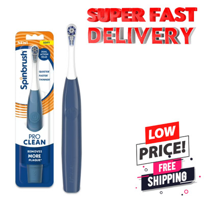 Spinbrush NEW PRO CLEAN Battery Powered Electric Toothbrush for Adults, 1 Count