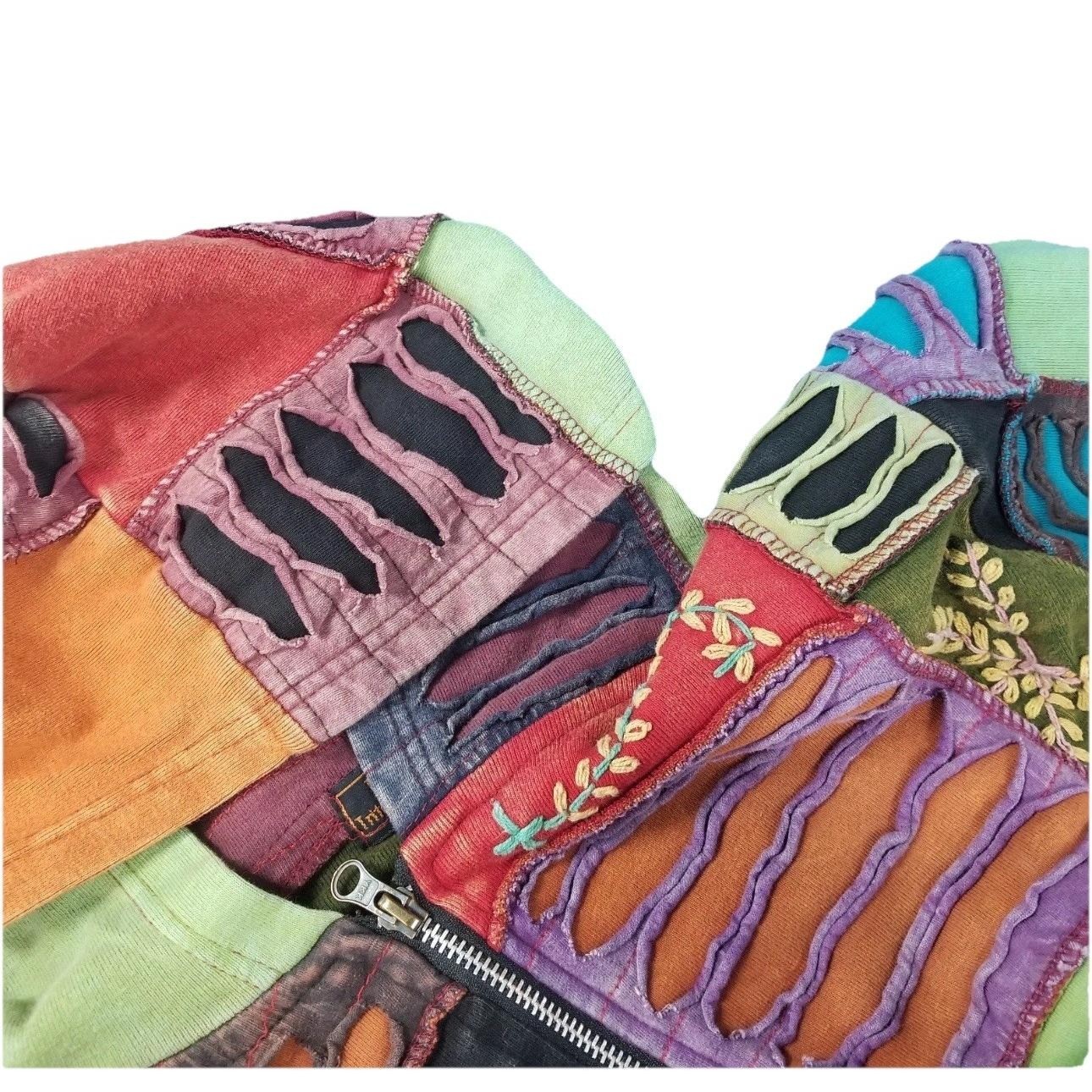 Rising International Vtg Patchwork Boho Hippie Fu… - image 8