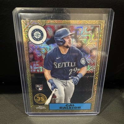 2022 Topps Chrome S1 Cal Raleigh RC 1987 Gold Mojo Refractor Seattle Mariners