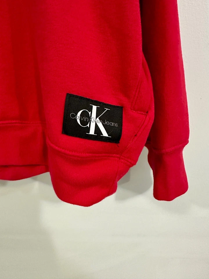 Calvin Klein женщин красный Crewneck толстовка с карманами, размер M - Изображение 2 из 4