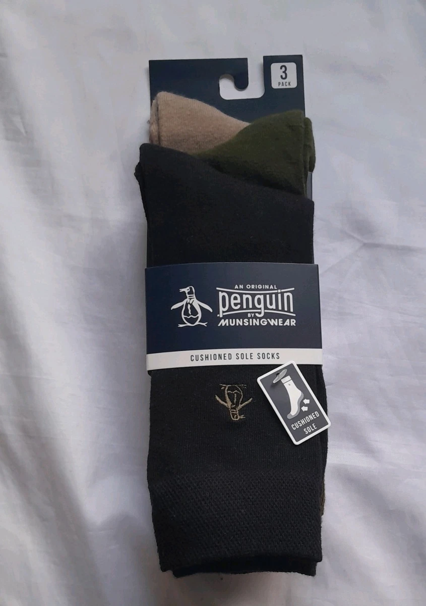 Original Penguin Calzini Uomo – Confezione Da 3 Paia, Nero, Taglia Unica 41-46, Con Logo E Fascia Rigata