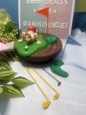 Vintage 1970s Wilton Golfer Man Cake Topper Humorous Funny Plastic Golf Decor