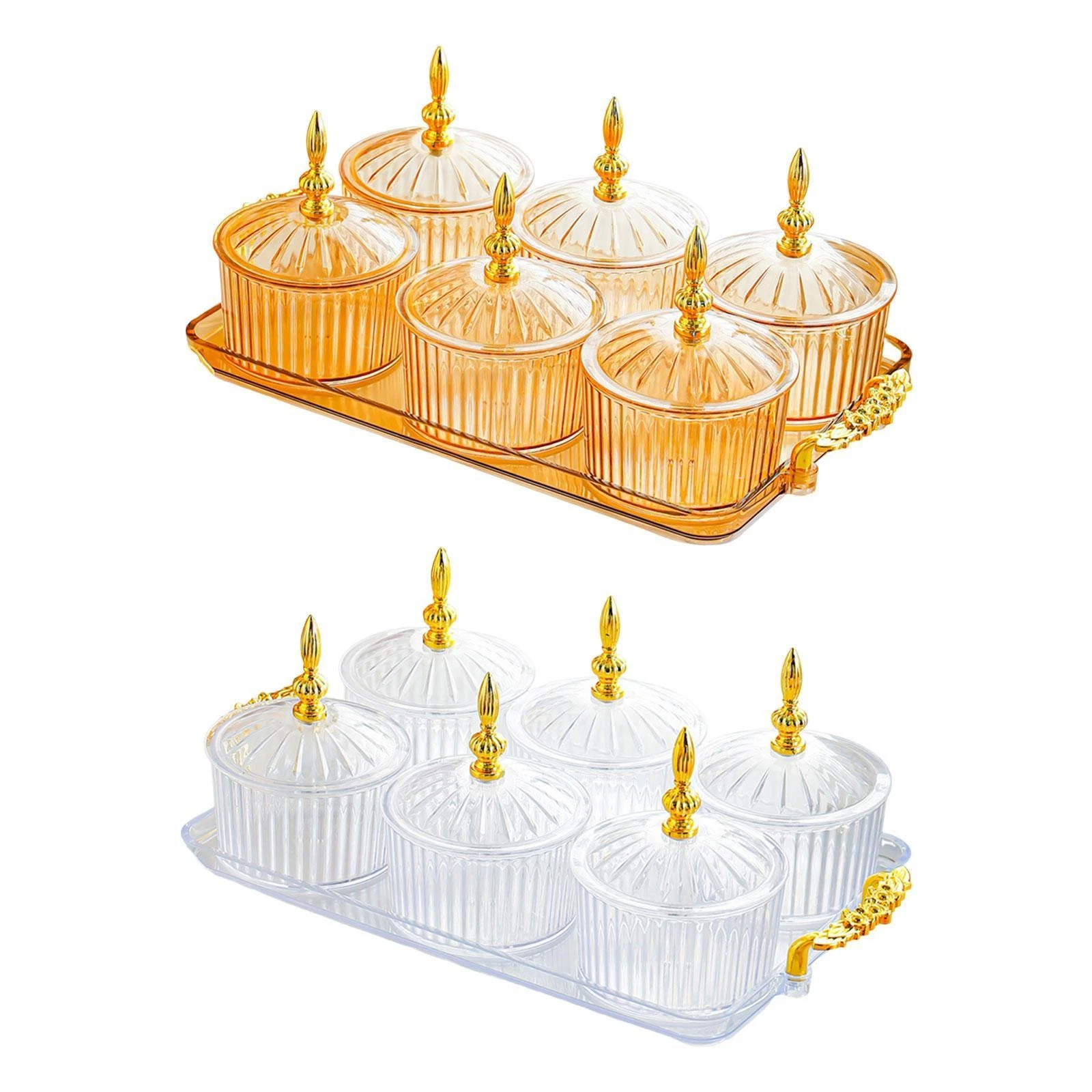 Divided Serving Tray with Lid Storage Container for Party Living Room Home